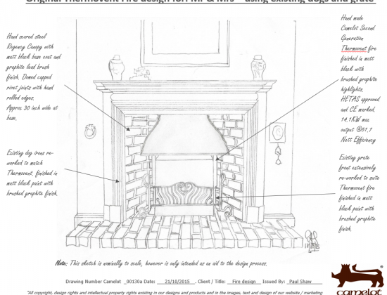 Final sketch of thermovent and regency canopy.